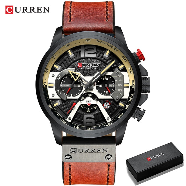 Military Leather Chronograph Wristwatch AMSshop