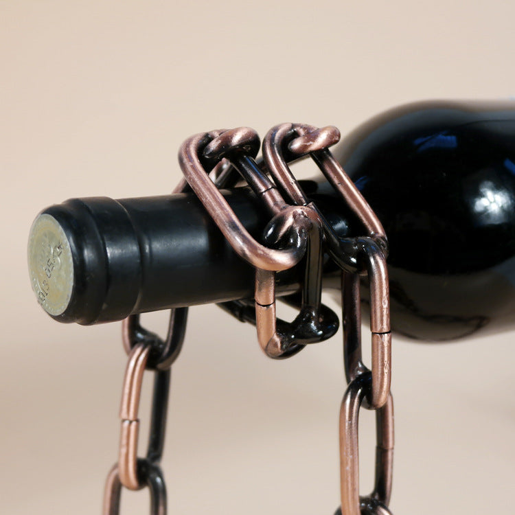 Magic Iron Chain Wine Bottle Holder AMSshop
