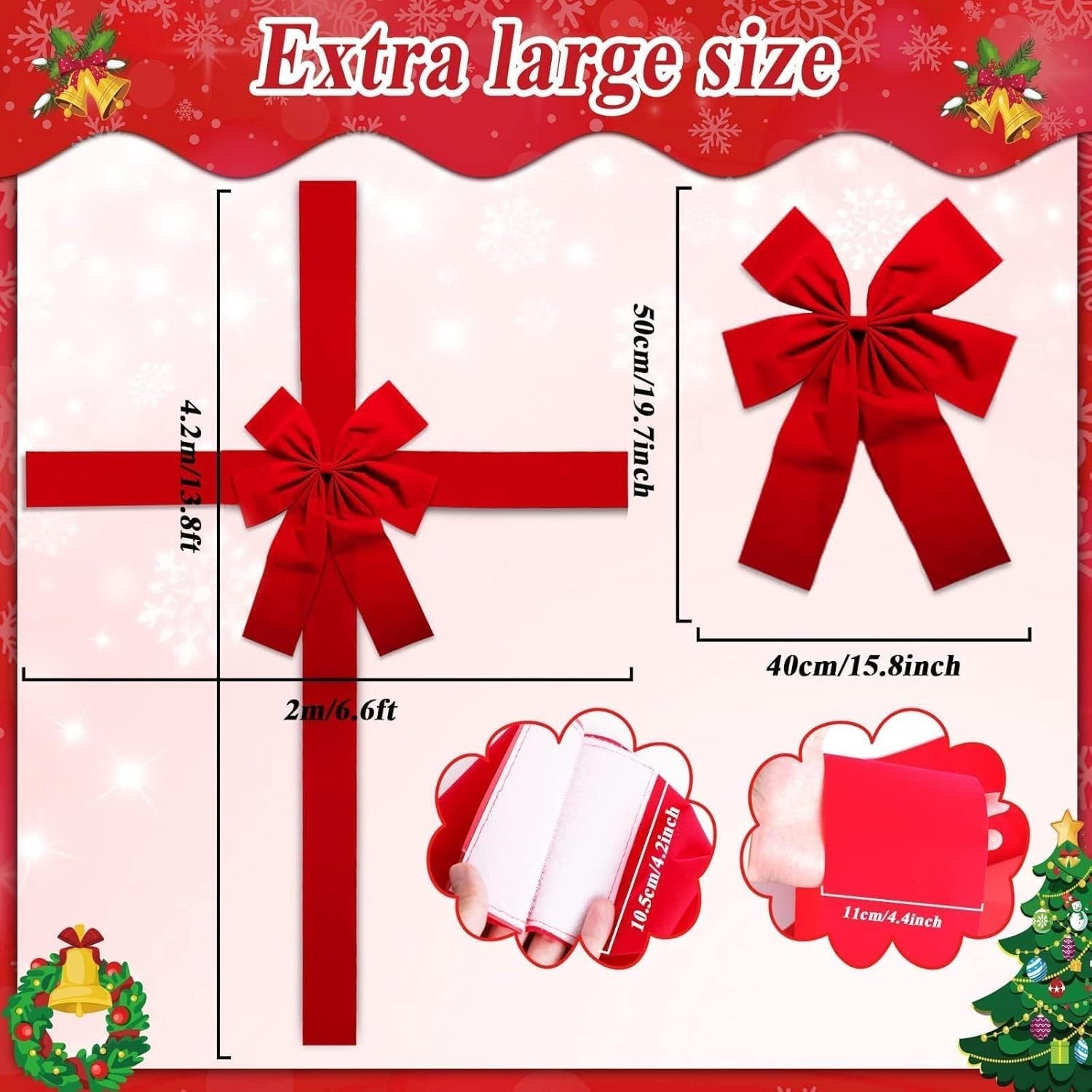 Christmas Door Hanging Bow Ribbon AMSshop