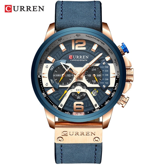 Military Leather Chronograph Wristwatch AMSshop