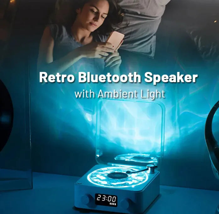 Bluetooth Retro Turntable Speaker with RGB Lights AMSshop