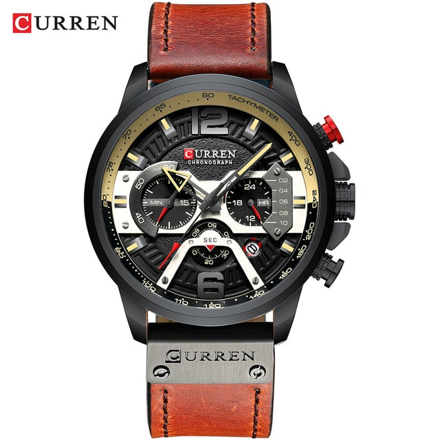 Military Leather Chronograph Wristwatch AMSshop