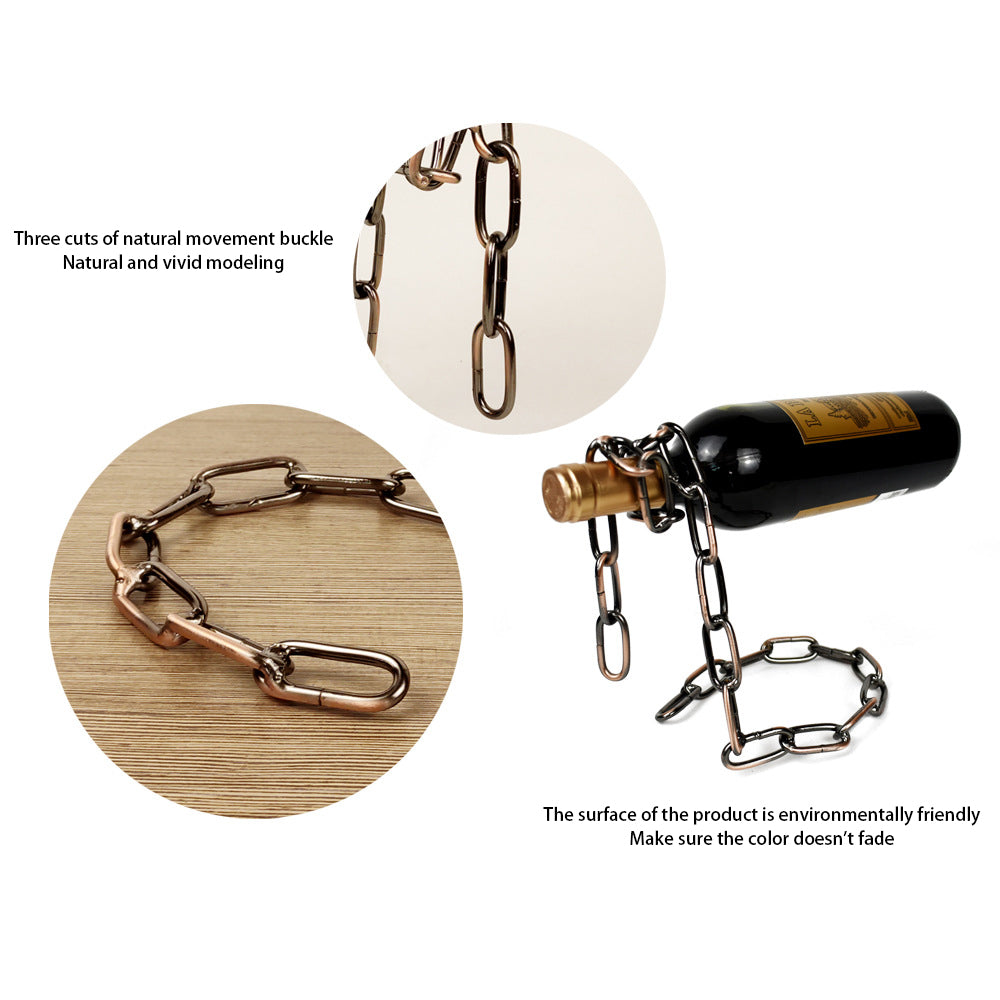 Magic Iron Chain Wine Bottle Holder AMSshop