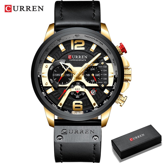 Military Leather Chronograph Wristwatch AMSshop