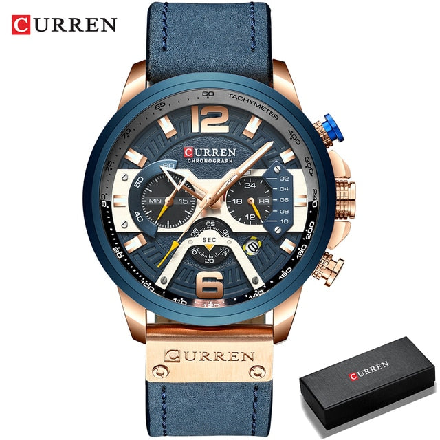 Military Leather Chronograph Wristwatch AMSshop