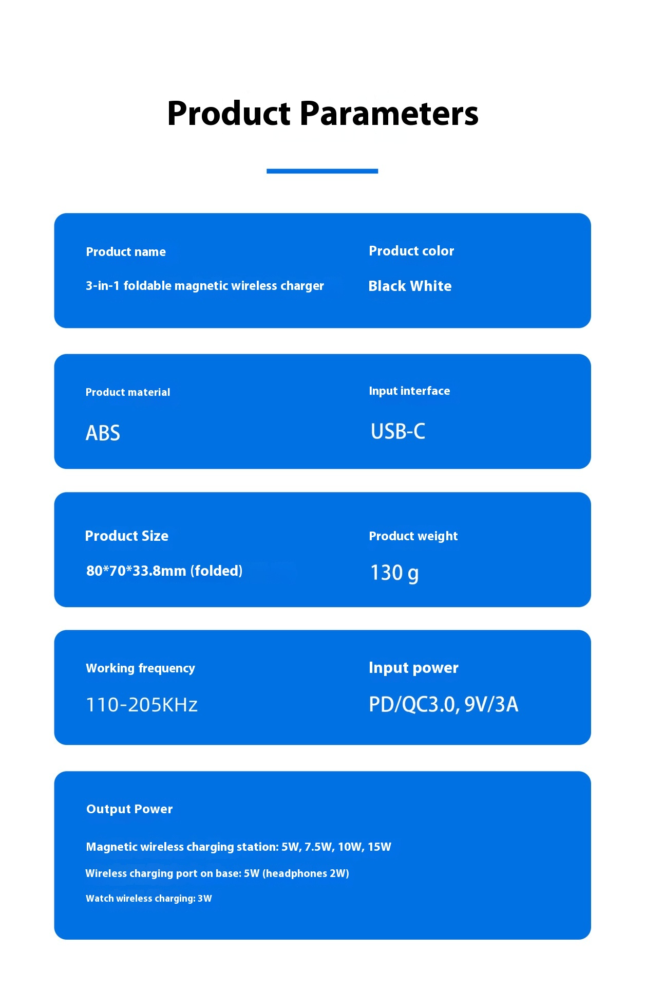 3 IN 1 FOLDABLE WIRELESS CHARGER AMSshop