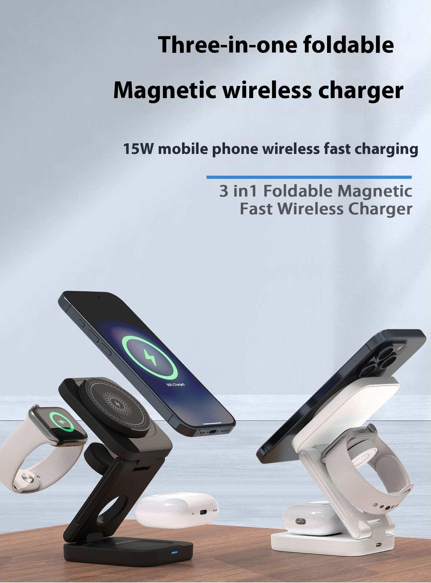 3 IN 1 FOLDABLE WIRELESS CHARGER AMSshop