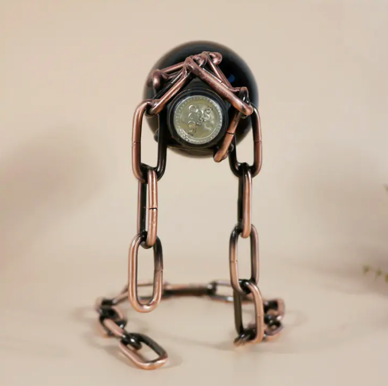 Magic Iron Chain Wine Bottle Holder AMSshop