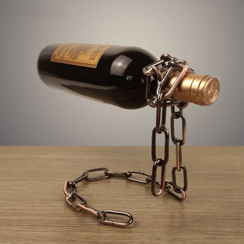 Magic Iron Chain Wine Bottle Holder AMSshop