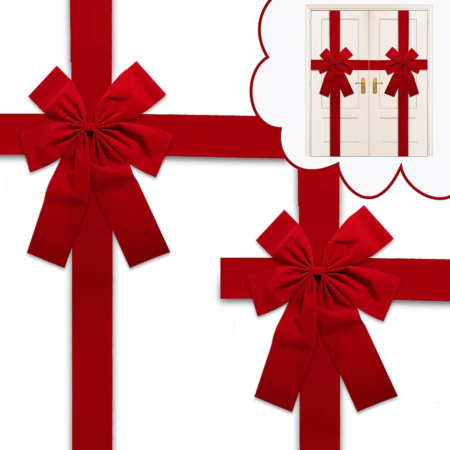 Christmas Door Hanging Bow Ribbon AMSshop
