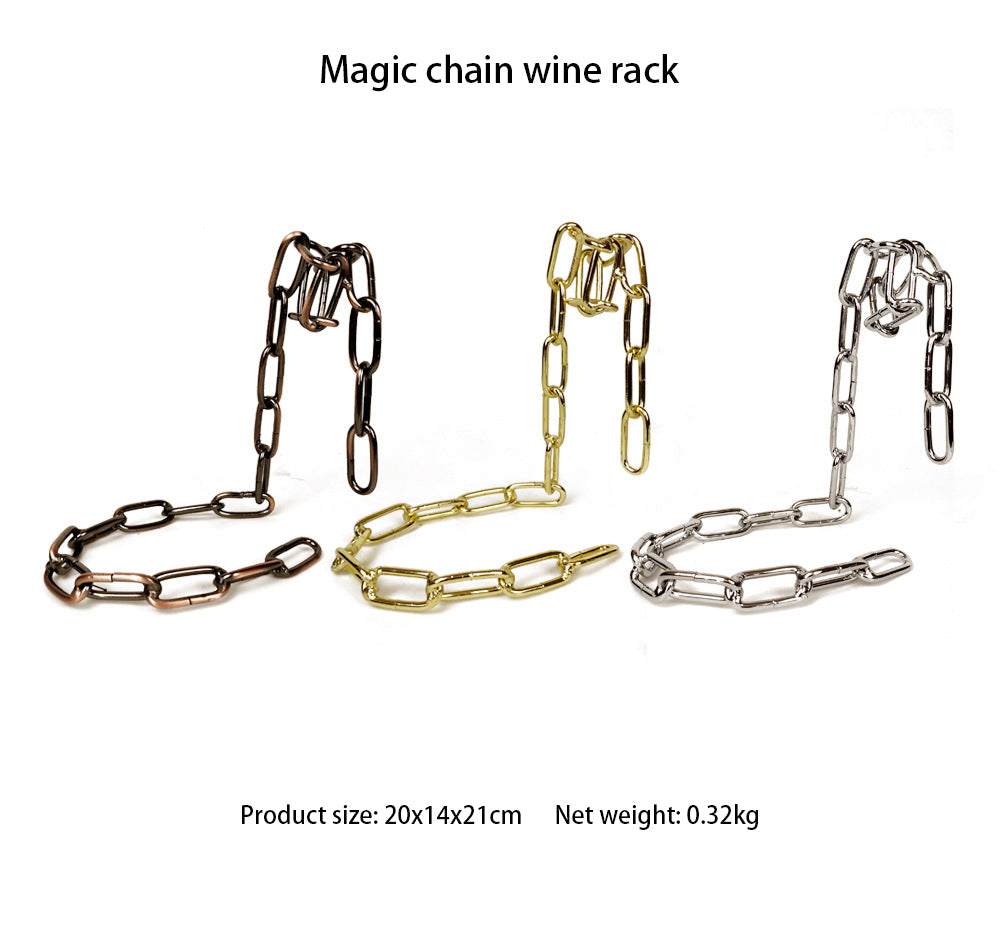 Magic Iron Chain Wine Bottle Holder AMSshop