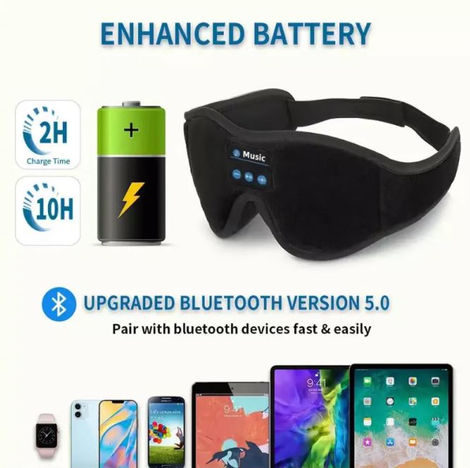 3D Eye Mask Bluetooth 50 Unlimited Music Stereo AMSshop