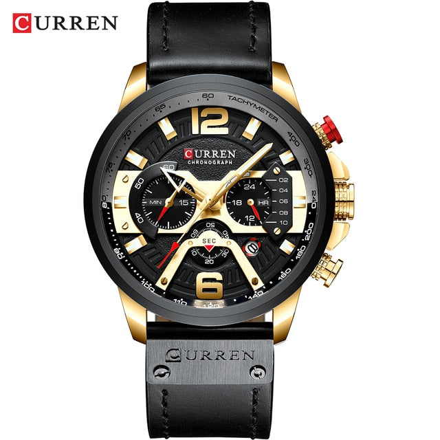 Military Leather Chronograph Wristwatch AMSshop