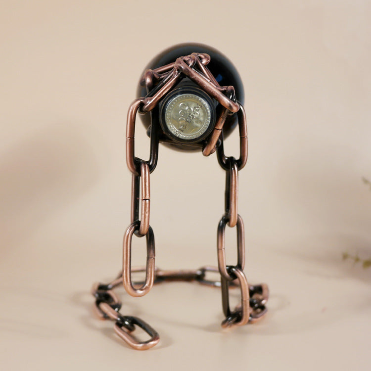Magic Iron Chain Wine Bottle Holder AMSshop